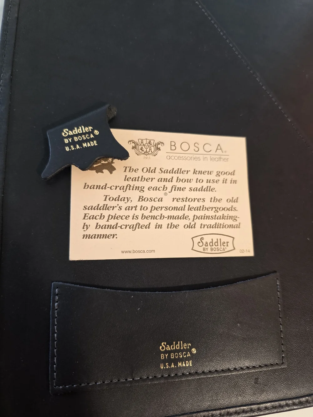 Bosca Black Leather Binder Folio